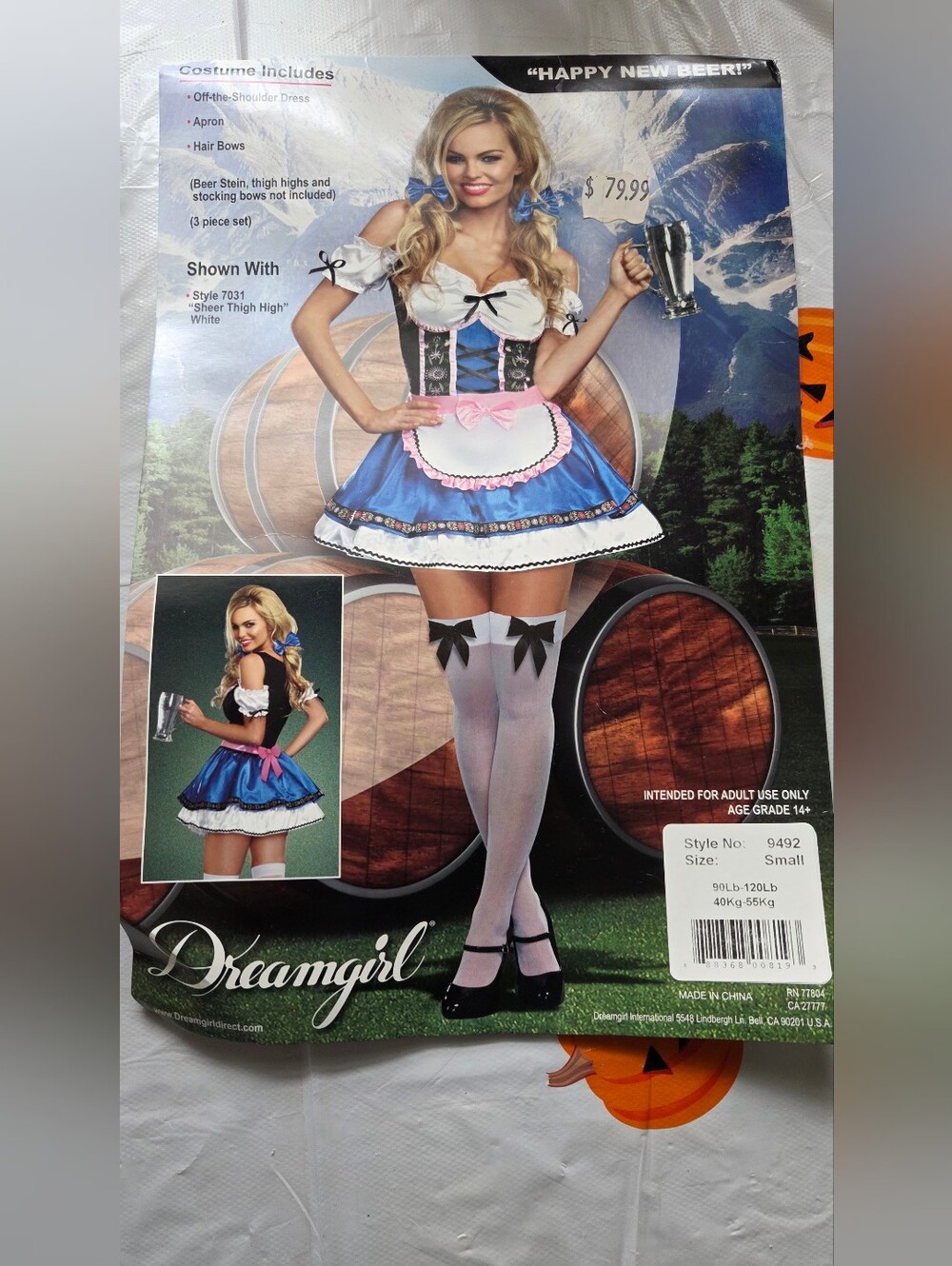 Dreamgirl Blue Oktoberfest Dirndl Costume - Small